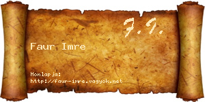 Faur Imre névjegykártya